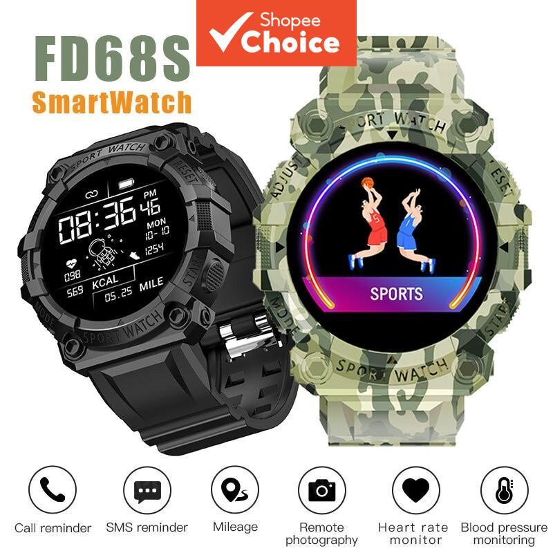 FD68s Smartwatch Relógio Inteligente Esportivo De Frequência Cardíaca À Prova D'água De Pulso Com Mostrador Redondo De 1