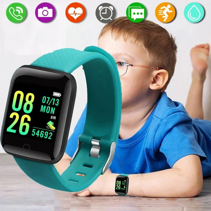 Crianças Esportes Smartwatch LED Digital À Prova Dwaterproof Água Monitor De Freqüência Cardíaca Rastreador De Fitness R