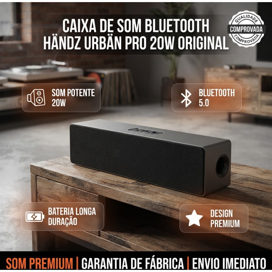 Caixa de Som Bluetooth Händz Urbän Pro 20W Original