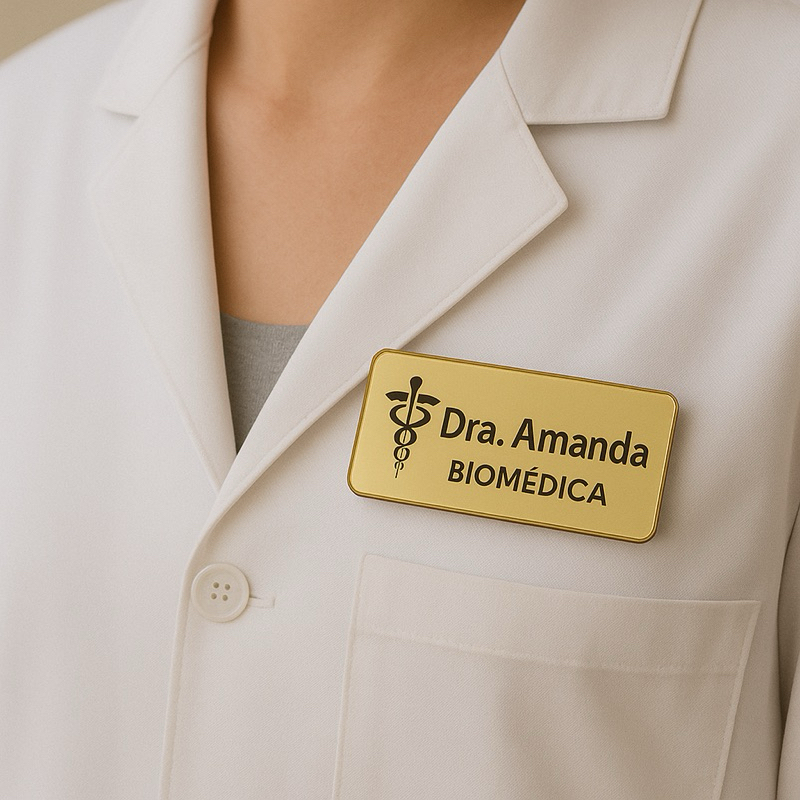 Broche Crachá Magnético ou Alfinete Personalizado Acrilico Espelhado Profissão Bottons com Logo