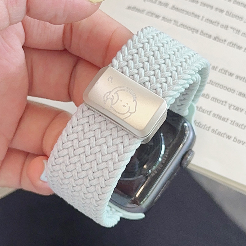 Pulseira De Nylon Trançada De Cachorro Com Música Fofa Coreana Para Samsung Galaxy Fit 3 Smartwatch Band Girl Magnética