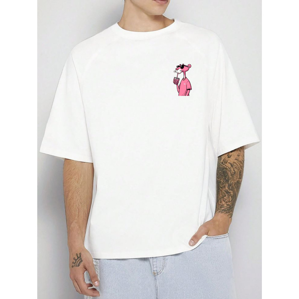 Camiseta Camisa Pantera Cor de Rosa Streetwear Minimal