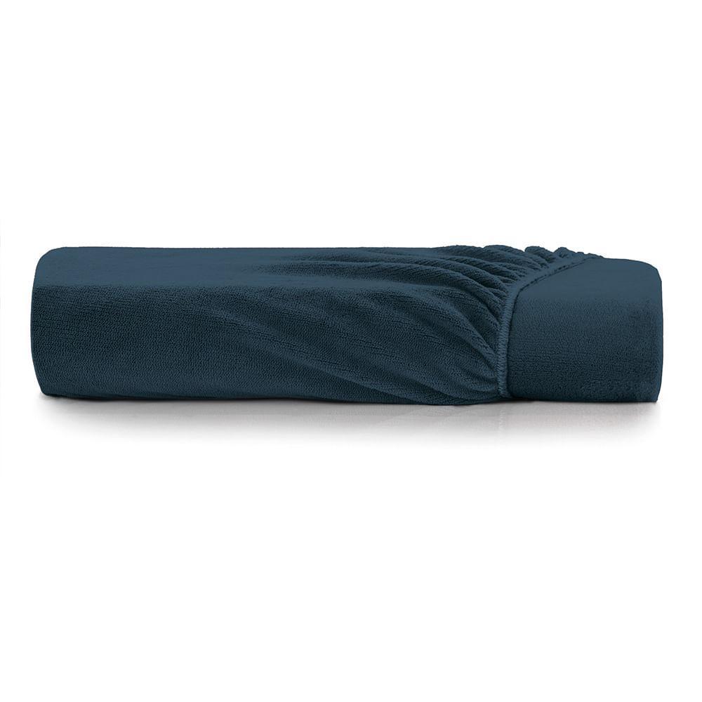 Lençol com Elástico King Altenburg Blend Malha Azul Minimal