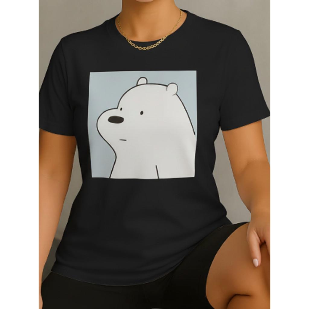 Camiseta T-shirt Ursinho Minimal Estampa Fofa Clean Casual Unissex Moderna