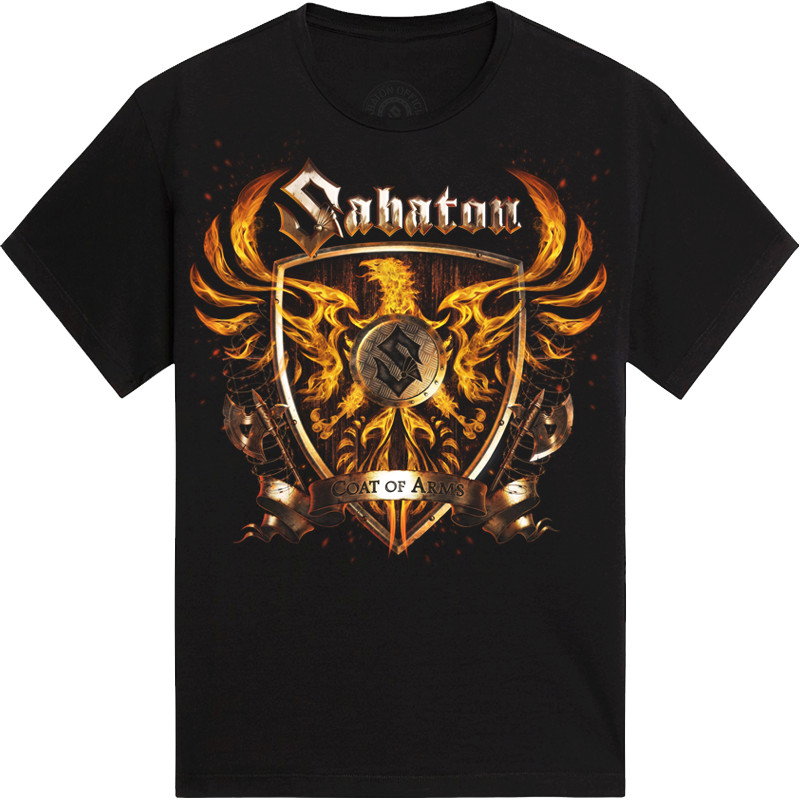Music.Soul Camiseta Unissex Sabaton Banda Coat Of Arms Estampa Moderna Elegante Atemporal Casual