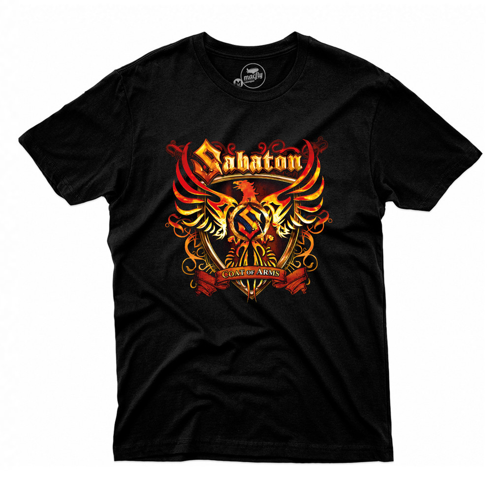 Linda Camiseta Masculina Banda Sabaton Coat Of Arms Rock Metal Premium