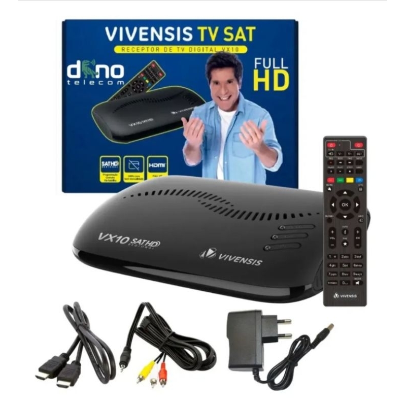 Vivensis VX10 Receptor Digital Satélite - Gravação, Internet e Full HD