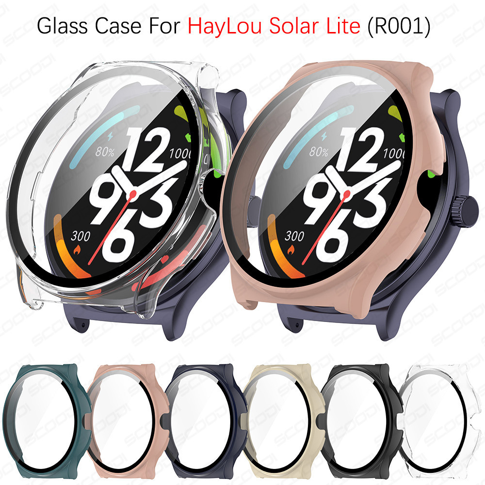 Capa Protetora Tempered + PC Para HayLou Solar Lite R001 Smart Watch Shell Acessórios Protetores De Tela De Cobertura Total