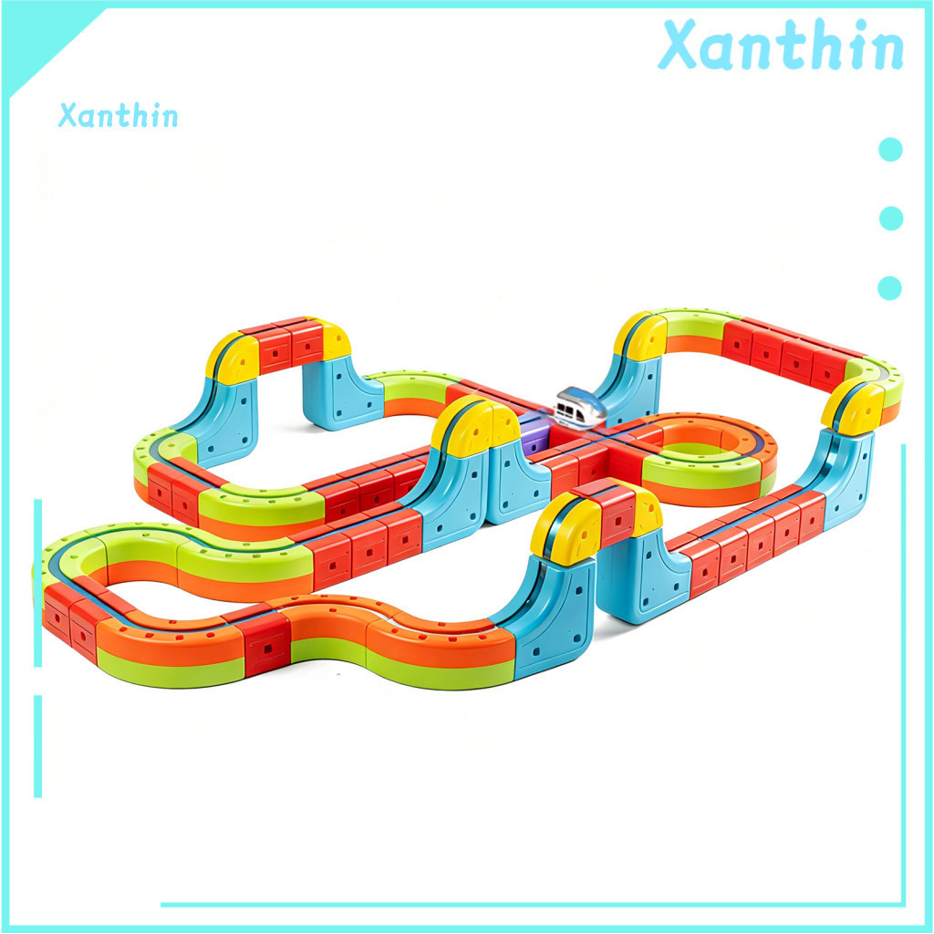 Magnetic Train Track Set Electric Playset Toy Kit for Kids – Diy Rail Building Gravity-defying Stem for Toddlers