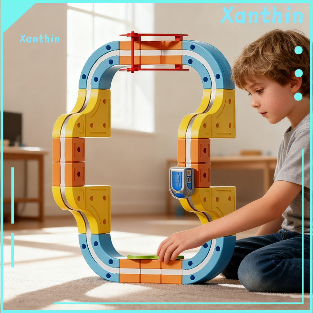 Magnetic Track Train Set Electric Toy Kit for Kids – Diy Rail Building Gravity-defying Stem Educational for Toddlers