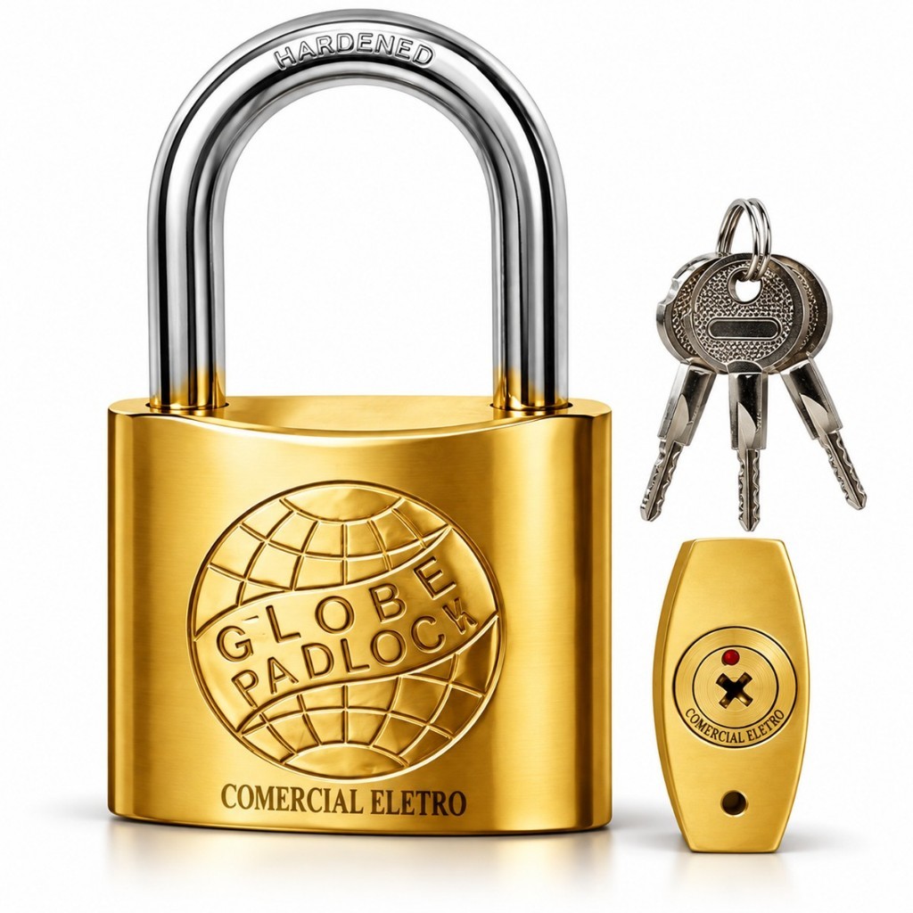 Cadeado Proteção Antifurto Chave Tetra 38mm  Cadeado Globe Chave Tetra Original Uso Geral
