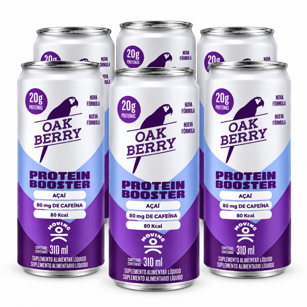 Kit 6 Moving Oakberry Protein Booster Açaí 310ml