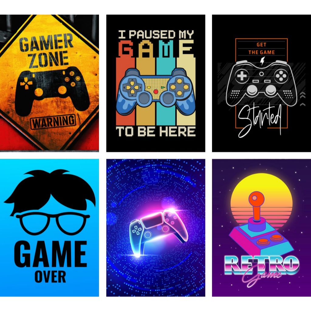Placa Decorativa Gamer Zone Geek Quadros Decorativos para Quarto e Sala 20x28cm Decoração