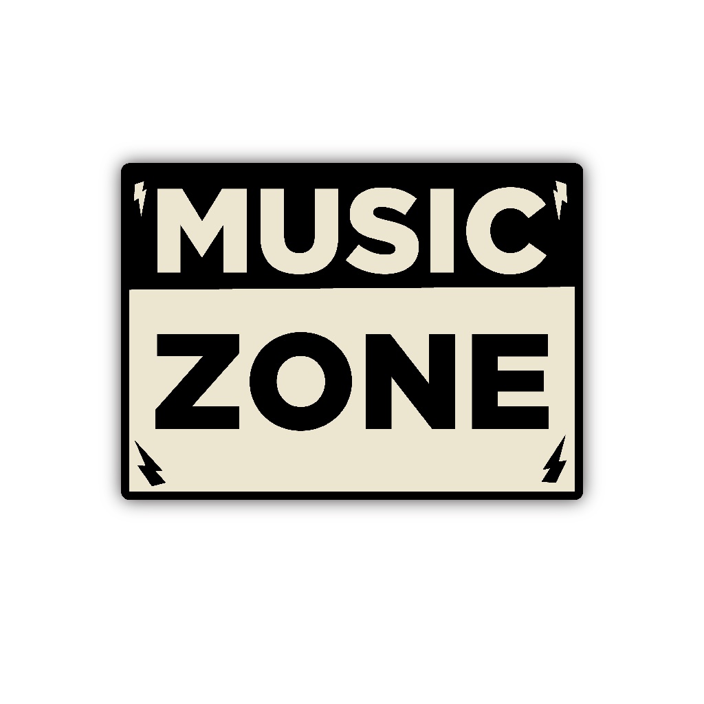 Placa Quadro Music Zone - Decoração Rock