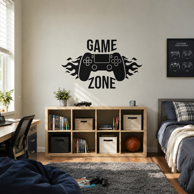 Adesivo Decorativo Gamer Game Zone Papel de Parede Auto Colante Vídeo Game