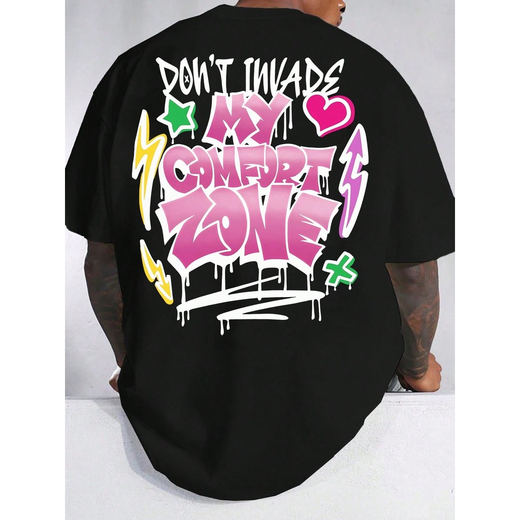 Camiseta Masculina Confort Zone Estilo Streetwear 100% Algodão Camisa Promoção