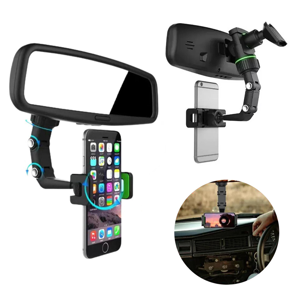Suporte Telefone Espelho Retrovisor Carro Universal 360 Veic