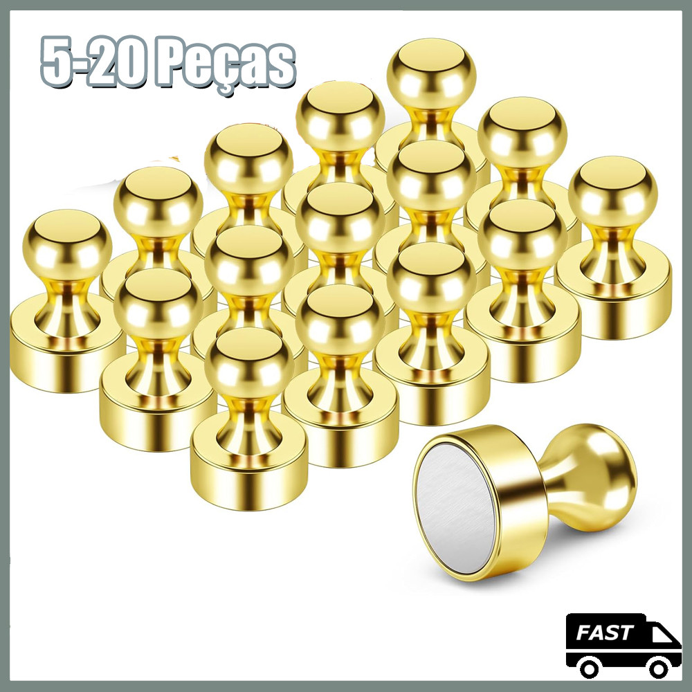 5/10/15/20 Dourado Pinos De Pressão Magnéticos PCS Super Fortes De Aço Durável Para Quadro Branco Do Refrigerador