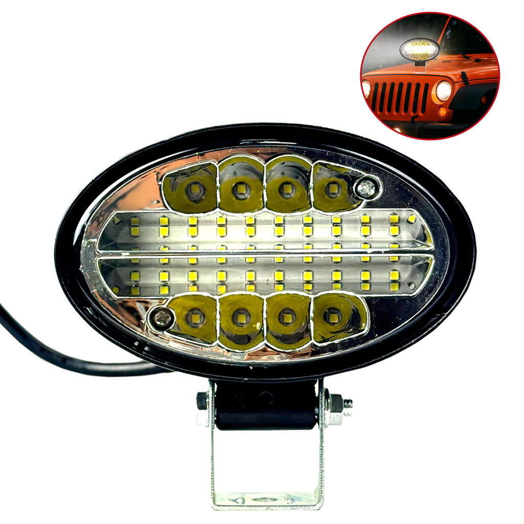 Farol de Milha Oval Led 144W Automotivo SPOT + FLOOD Universal