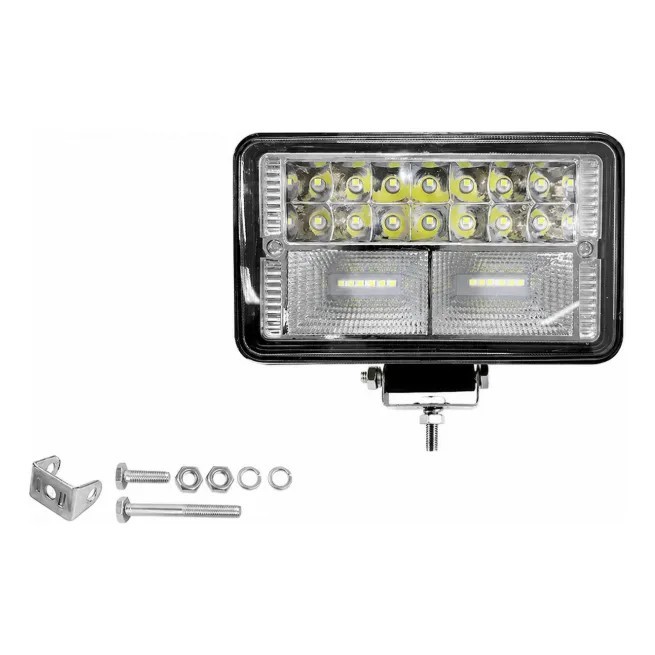 Farol Milha Led Retangular 144w Bivolt Alta Baixa Spot Flood