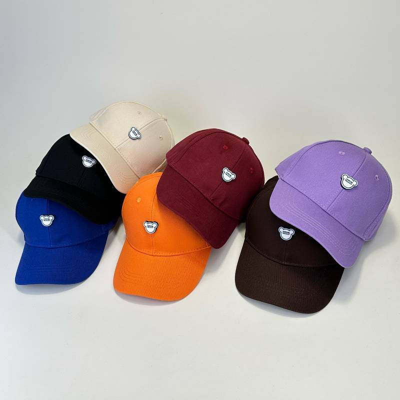 Children's Hat Parent-Child Spring and Autumn Thin Bear Boys and Girls Baseball Cap Sun Protection Hat 3uSo