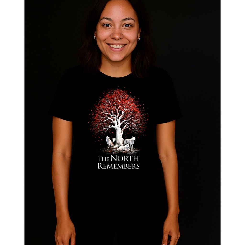 Camiseta “The North Remembers” Série Filme | Game of Thrones • House Stark • Unissex 100% Algodão