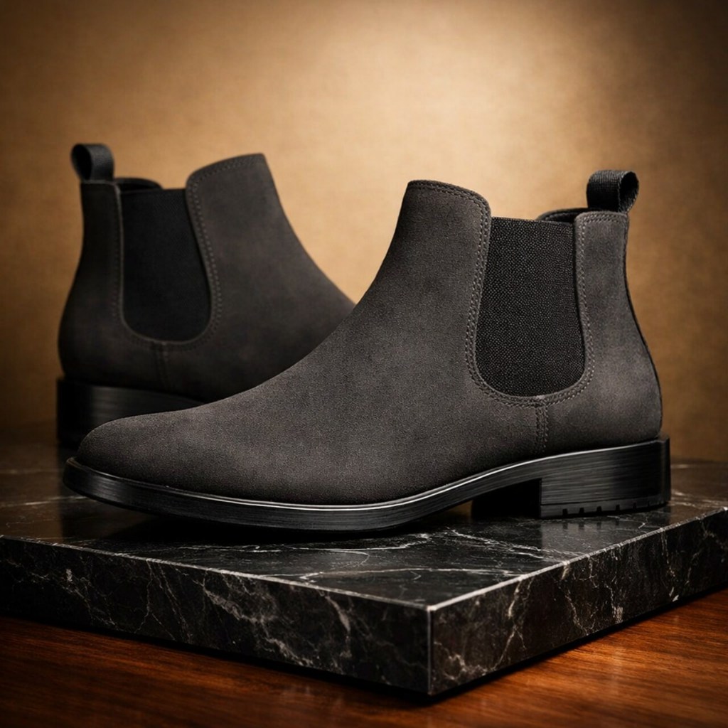 Botina Chelsea Boots Cinza Lançamento Exclusivo Polo North Carmuça Elegante Versátil Anatômico