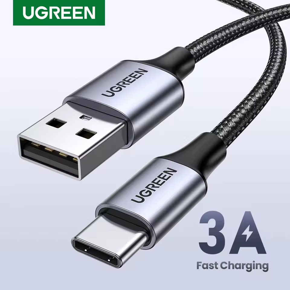UGREEN 3A Cabos USB/Tipo C/USB-A/USB-A/USB-C Carregamento Rápido e Iphone 15 16 17 , 60W/100W - Original