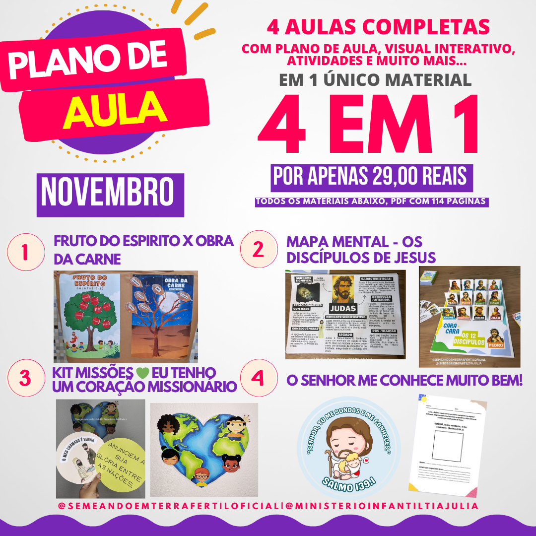 PLANEJAMENTO DE AULA PERSONALIZADO PARA NOVEMBRO ????????????