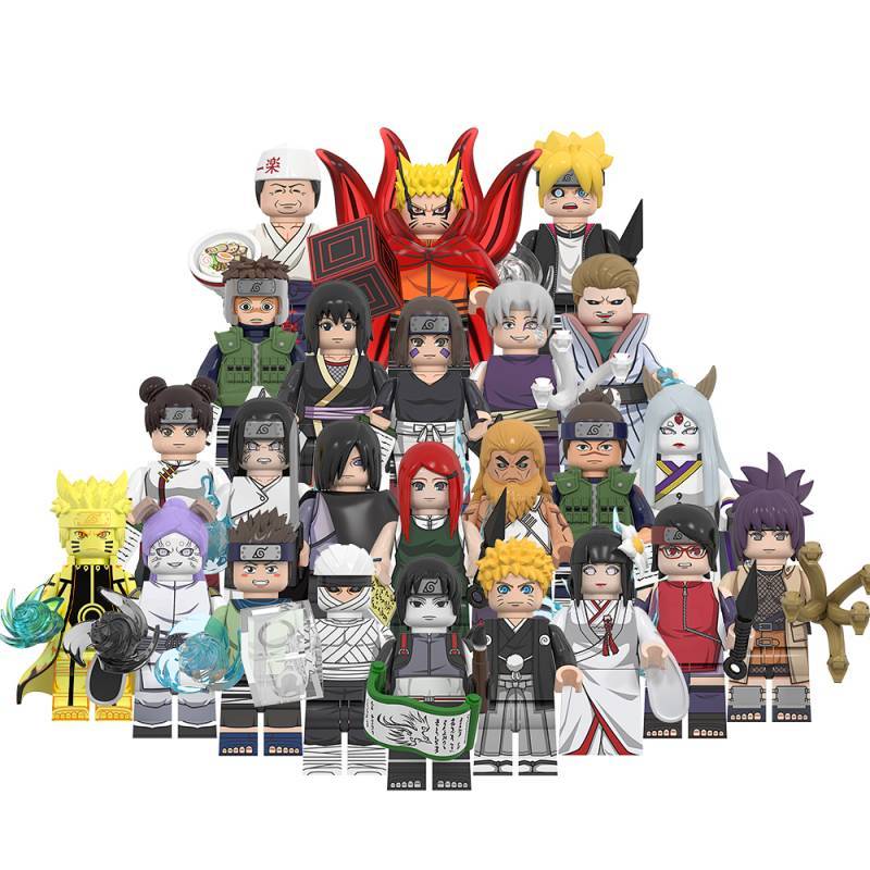 Nine-Tail Anime Naruto Series Ghost Lamp Magic Moon Nohara Lin People Splicing Building Blocks Figure Toy sINT