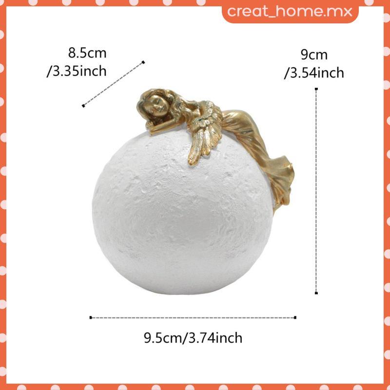 [Creat_home] Ornamento De Lua De Descanso Soft Glow Moon Figurine Lamp Pintado À Mão Look Iluminação Decorativa Para Mes