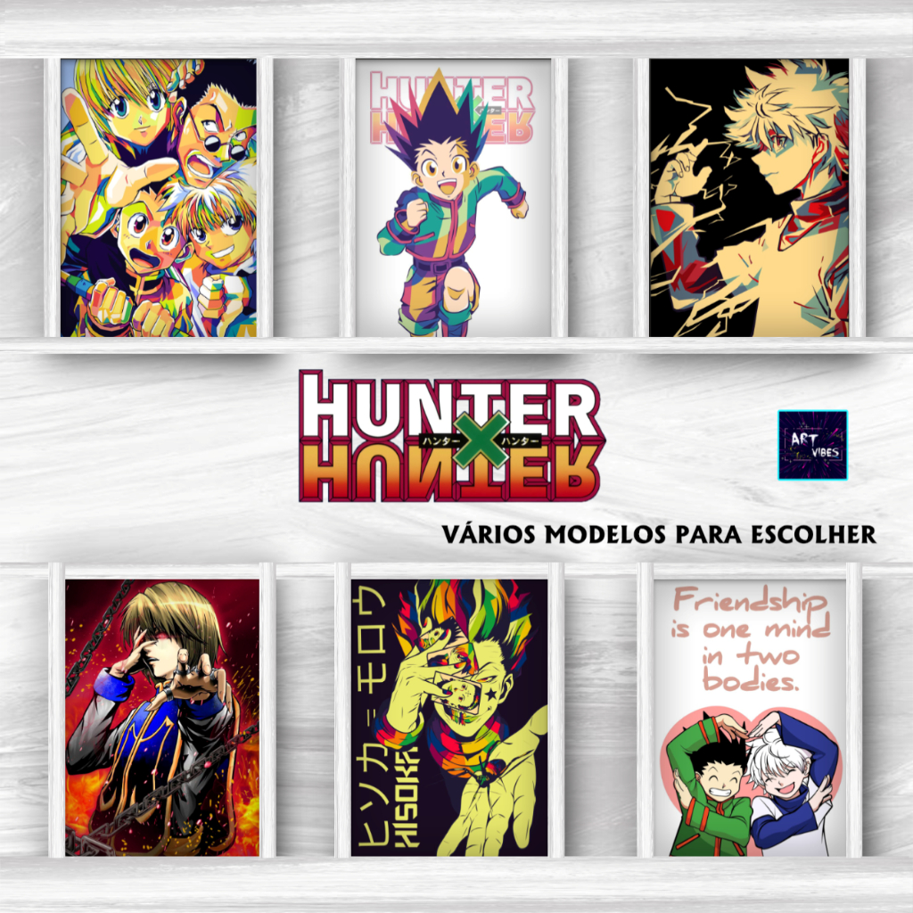 Kit Placas Decorativas Quadros Hunter X Hunter Gon Killua Decoração Casa Quarto