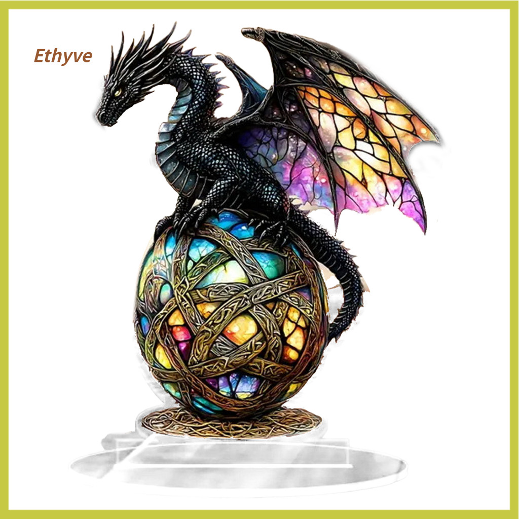 Dragon Lover Gift Sculpture Vibrant Color Resin Statue Fantasy Mythical Creature Decorative Ornament for Home and Office