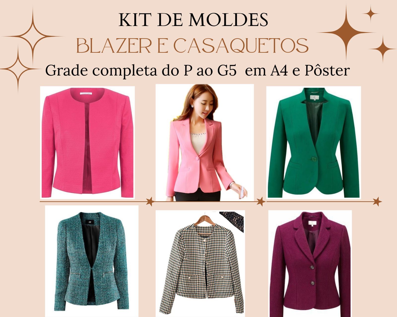 MOLDES EM PDF - KIT BLAZER E CASAQUETO