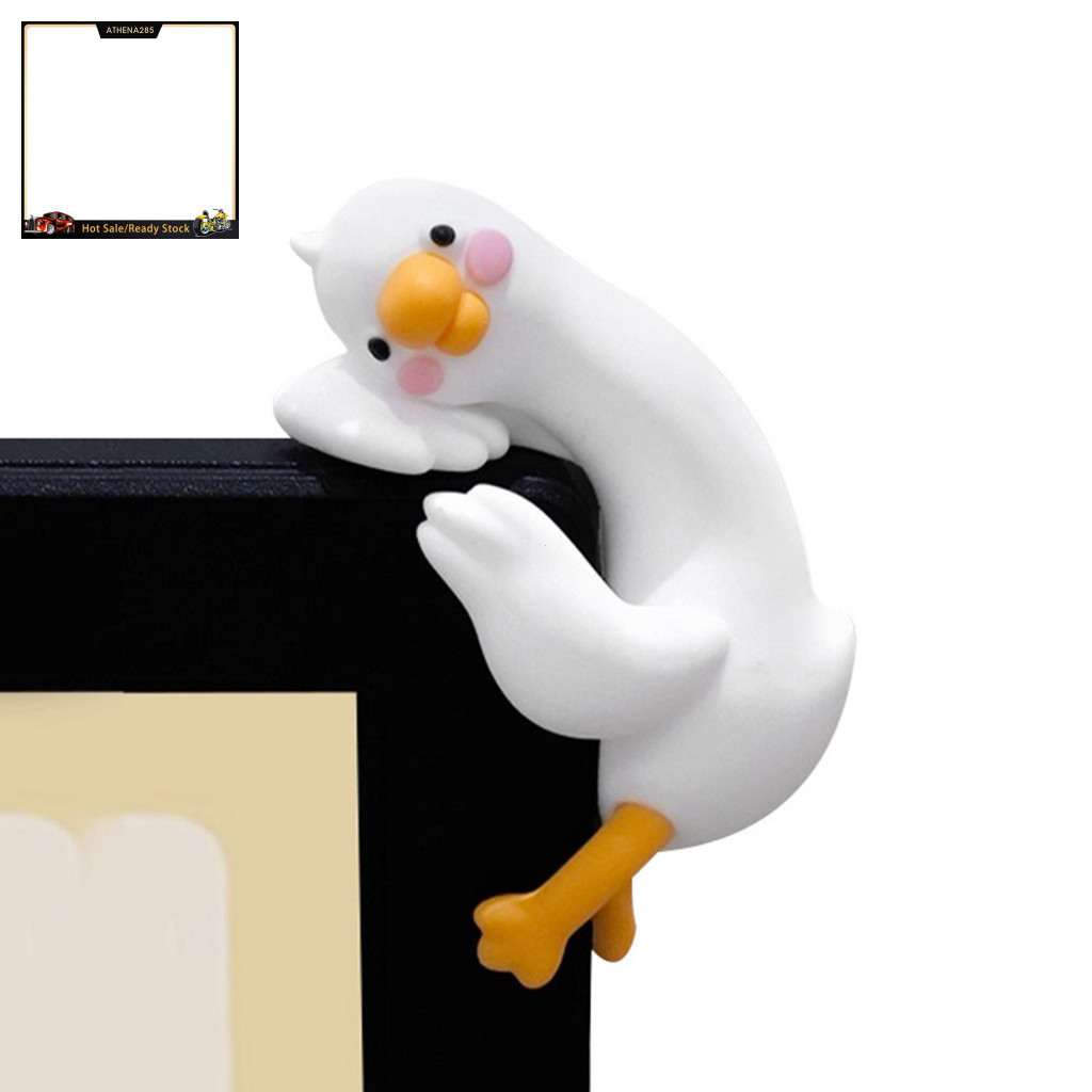 Resin Duck Decoration Whimsical Statue Adorable 3d Ornament for Computer Tv Monitor Perfect Gift for Friends and Car Dis