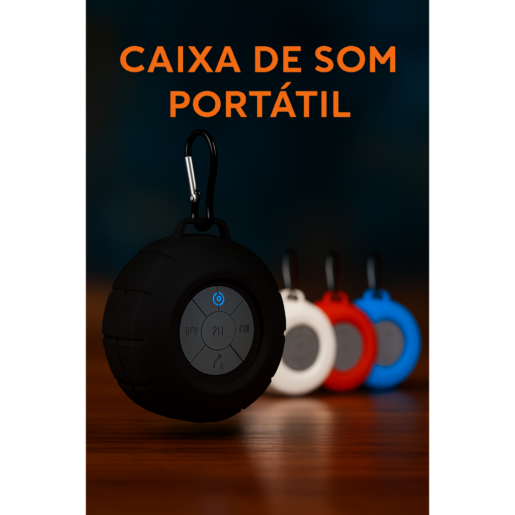 Mini Caixa de Som Bluetooth Color À Prova D'agua 10W com Alça Transporte