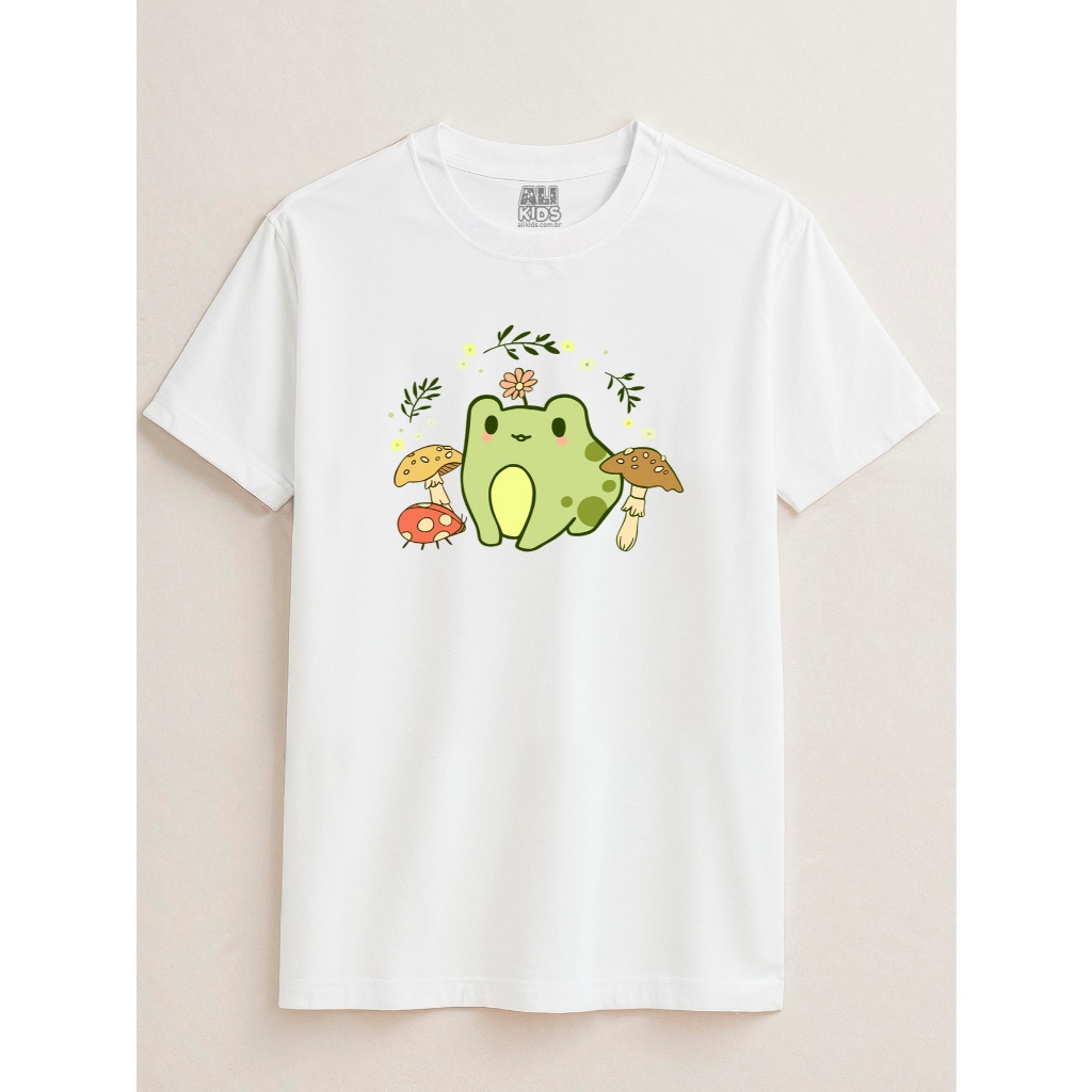 Camiseta Streetwear Juvenil e Infantil 2 ao 16 anos Menino Menina Sapinho Cute Fofo