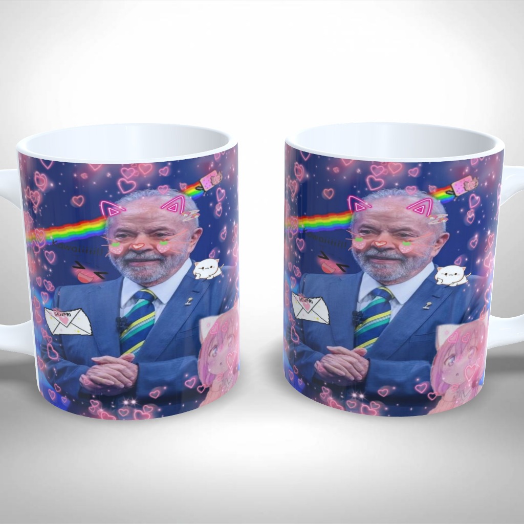 Caneca Personalizada Meme Lulinha Gatinho Cute Kawaii