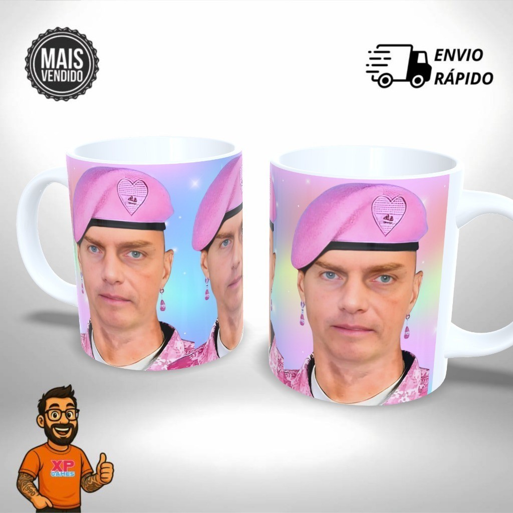 Caneca Personalizada - Bolsonaro Kwaii Cute Fofo Rosa Meme - Presente Único e Criativo