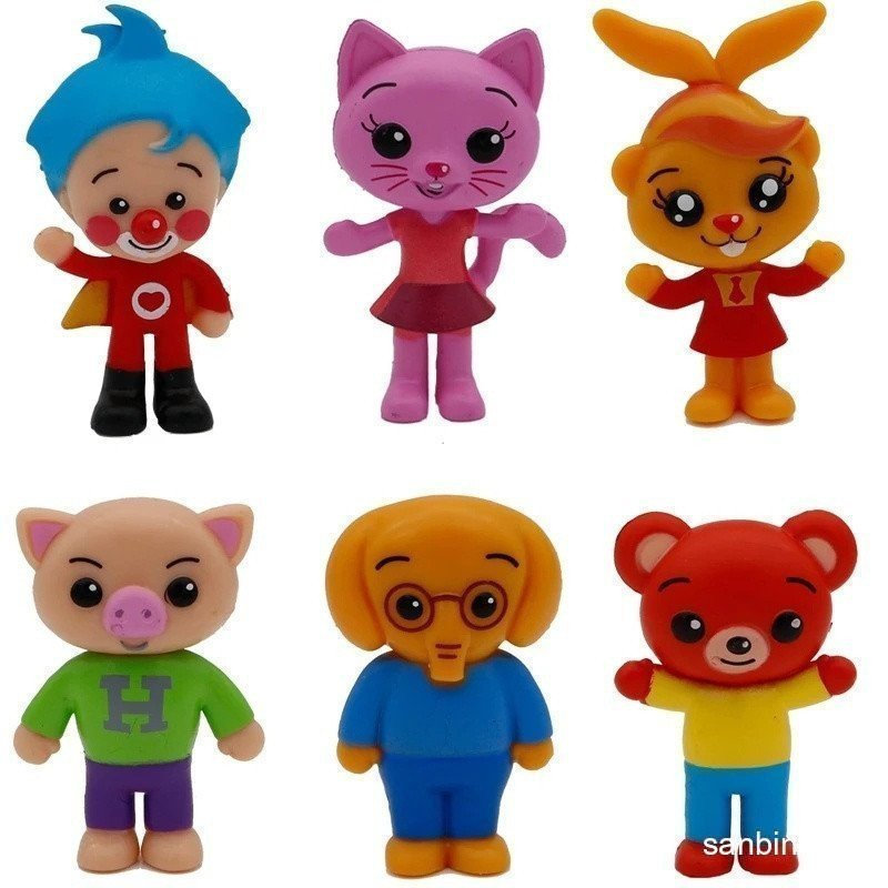 6Pcs/Set Cute Plim Anime Ação Figura De Brinquedo Desenho Animado Em PVC Bonecas Modelo Crianças Xmas Coleção Presentes