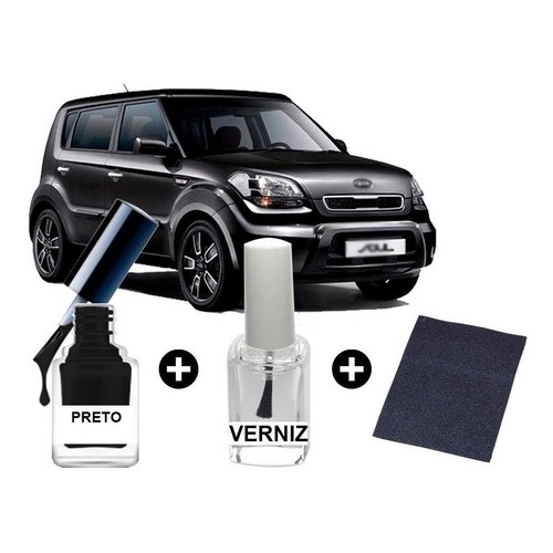 Tinta Tira Risco Automotiva Kia 9p Perolizado Soul Preto