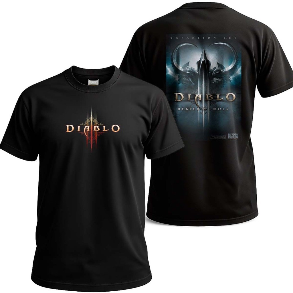 Camiseta Reset Out Diablo III Reaper of Souls Gamer Estampa Exclusiva Preto Geek Blizzard