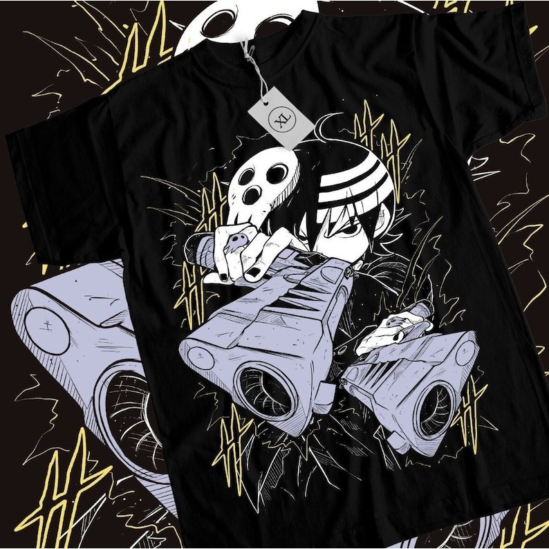 Camiseta Personagens Soul Eater Death the Kid Black Star Fofa Divertida Moderna Moda Feminina