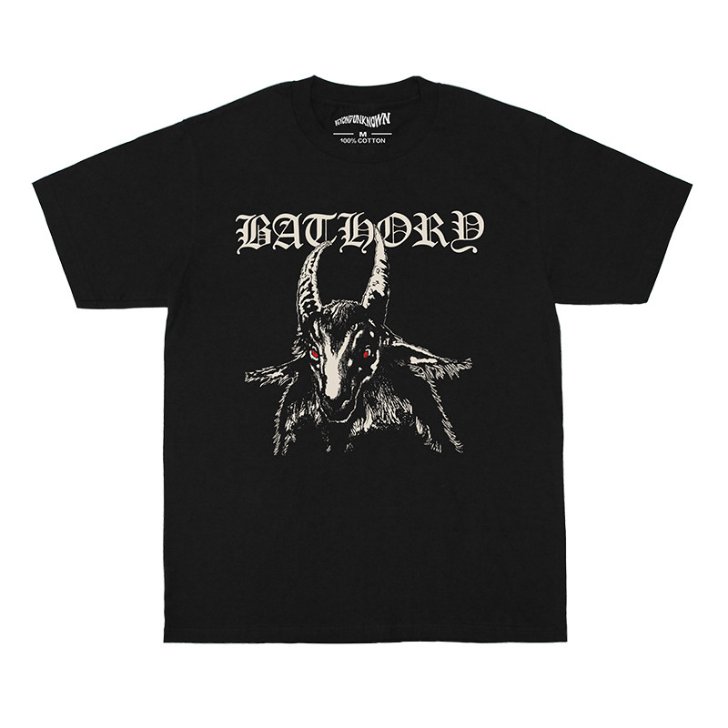 Music Soul Camiseta Unissex Bathory Black Metal Quorthon Banda Satana Estilo Gotico Estilosa Autentica Retrô Casual