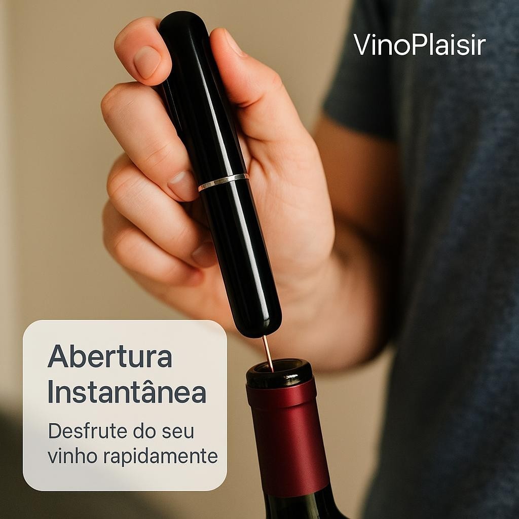 Saca Rolhas Pneumático A Gas Elegante Pratico para Vinho