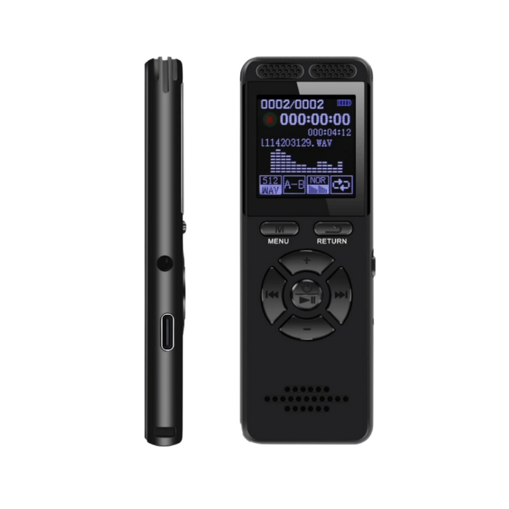 Gravador Digital Profissional Stereo Lançamento 2024 Com Sensor de Voz Redução de Ruídos V65