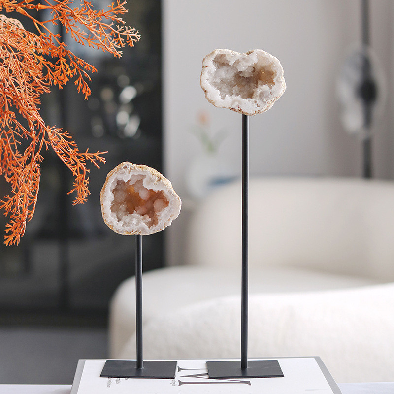 HO5E Light luxury abstract horse statue, Nordic-style creative crystal and agate handicraft, model room art, soft decora