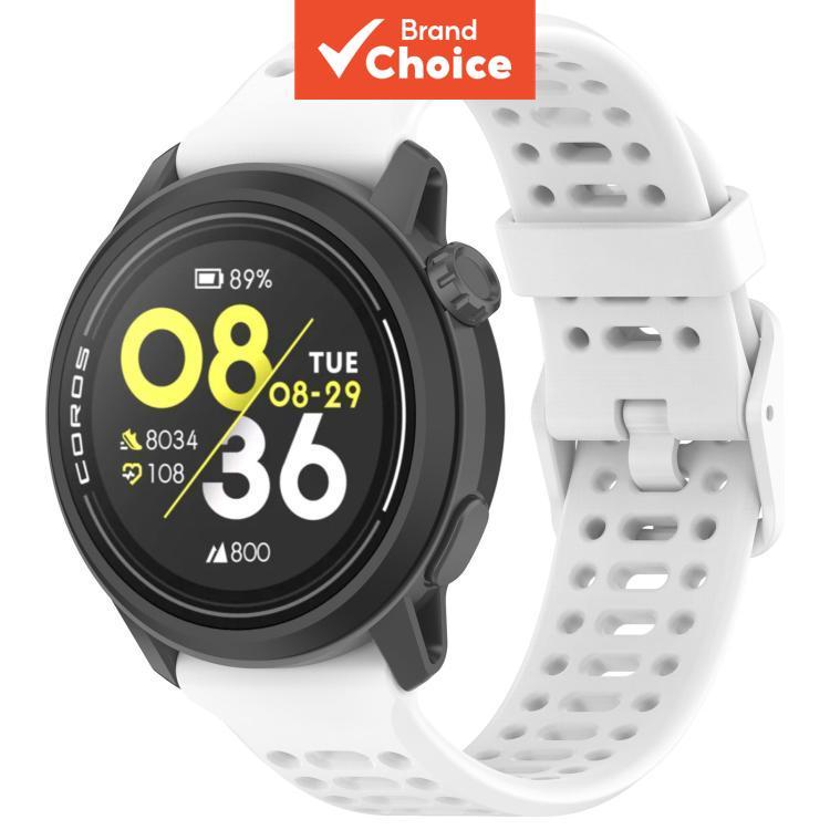 xDfind Para COROS Pulseira de Silicone com Furos Respiráveis, Cor Lisa, Largura 20mm/22mm