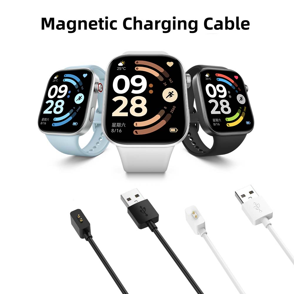 Xiaomi Redmi Watch 5 5lite 5active 4 Mi Band 8 9 Pro Cabo De Carregamento Magnético Preto Carregador Usb Rápido