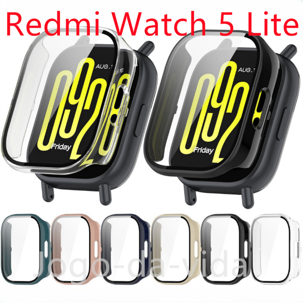Capa Bumper com Vidro Temperado para Xiaomi Redmi Watch 5 Lite – Kit 1 2 3 ou 4 Unidades